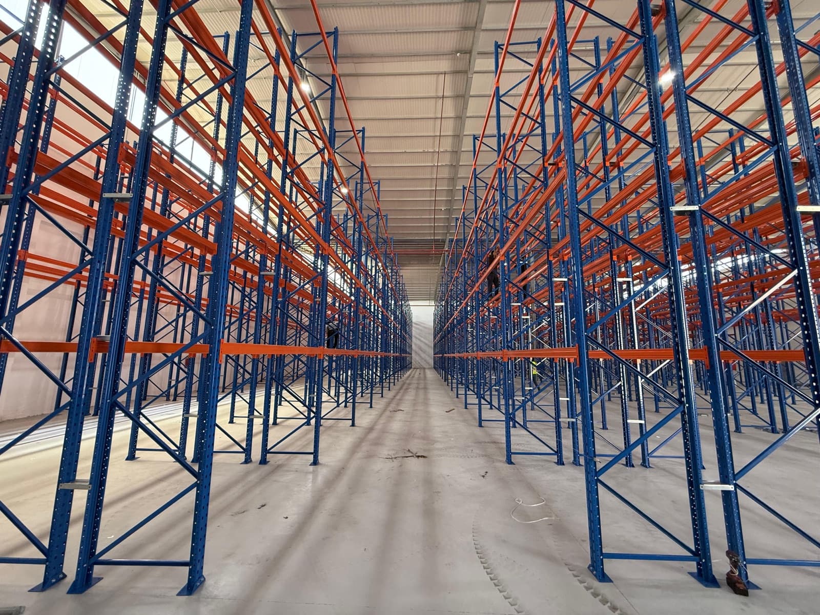 High racking aisles inside a warehouse for organized storage