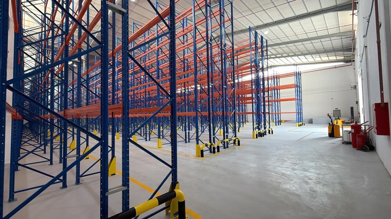 High racking aisles inside a warehouse for organized storage